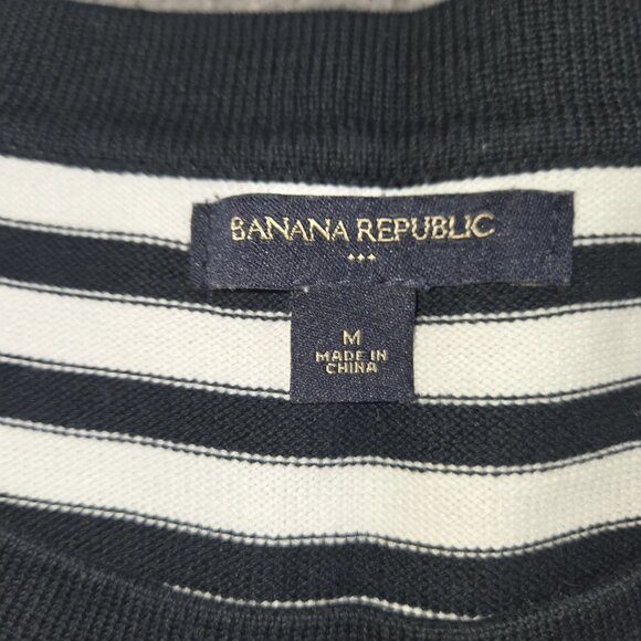 Banana Republic Woman’s 3/4 Sleeve Dress Medium Sweater Blk/Whte - Picture 11 of 13